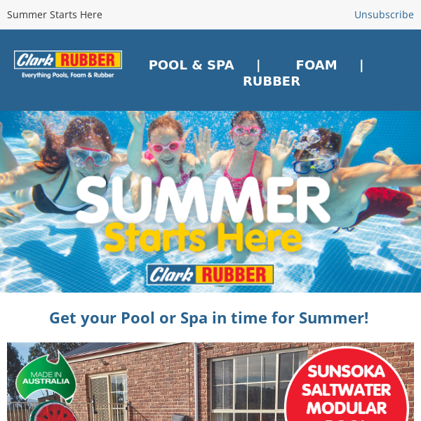 Summer Starts at Clark Rubber! Catalogue Out Now