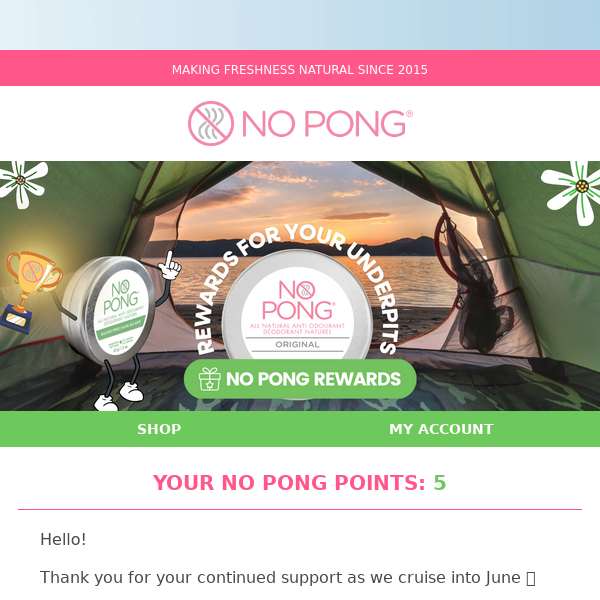 🏆 Your No Pong Rewards June Points Balance is...