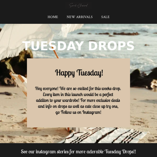 TUESDAY DROPS <3 Sand + Charcoal