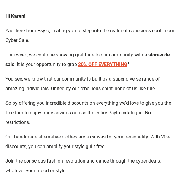 -20% Still active, it's Psylo Cyber week