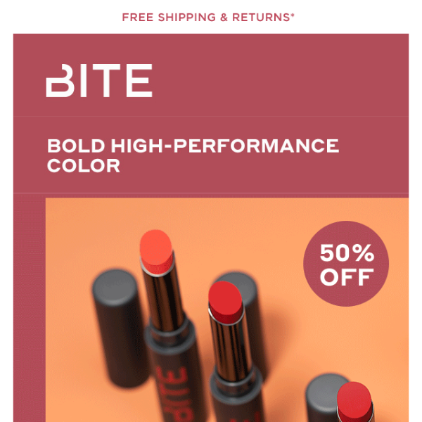 BITE into lip bestsellers at 50% OFF