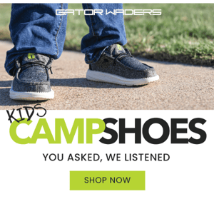 ALL NEW Kids Camp Shoes