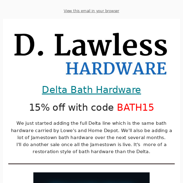 Delta Bath Hardware Sale + Cyber Monday Preview