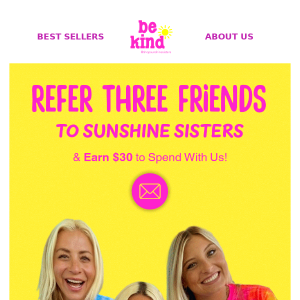 Share the Sunshine Sisters' love & earn a $30 gift card! 😍 ✨
