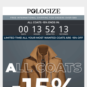 Save Extra -15% on Coats🔥