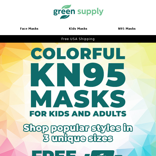😷🆙Colorful KN95 Masks for Adults and Kids!