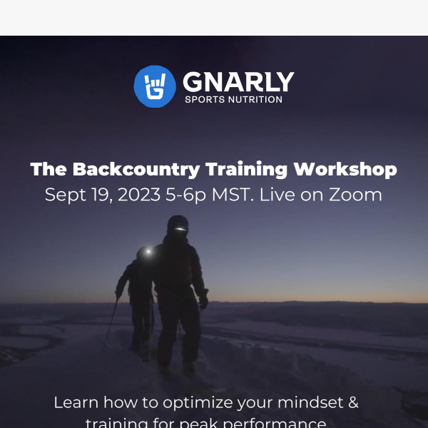 Sept 19: The Backcountry Training Workshop