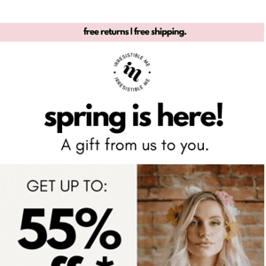 🌼 Your Spring Gift Awaits: 55% OFF Extravaganza Sale. 🌼