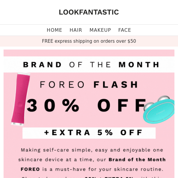 Foreo Flash 💜 30% Off + Extra 5%