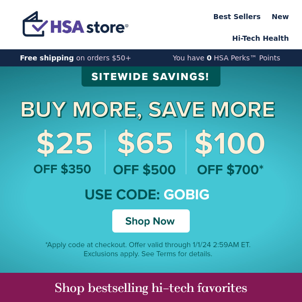 So much savings! Up to $100 OFF sitewide!