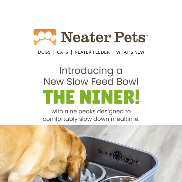 Neater Pets The Niner Slow Feed Bowl for Cats & Dogs - Insert Bowl for Neater Feeder Express MediumLarge, Deluxe Large, & 2-Quart Feeders - Slow Down