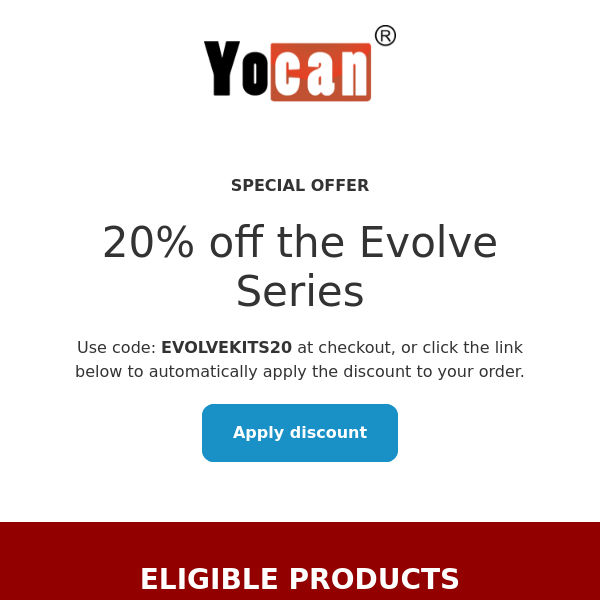 20% OFF The Evolve Lineup!