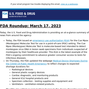 FDA Roundup: March 17, 2023