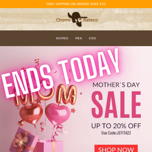 Last Chance! Grab Our 20% Mother's Day Sale Today!