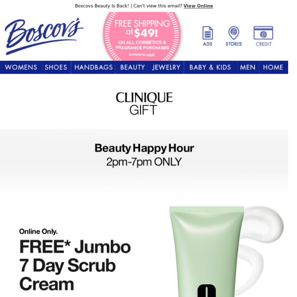 FREE Clinique Gift with Purchase! 2-7pm only!