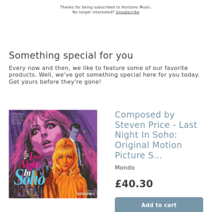 LIMITED! Composed by Steven Price - Last Night In Soho: Original Motion Picture Score [2LP 180 Gram Eco-Vinyl]