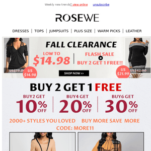 Alert: Fall Clearance + BUY 2 GET 1 FREE‼️