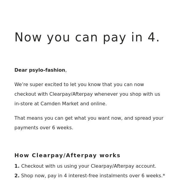 Yay! You can now Afterpay with Psylo