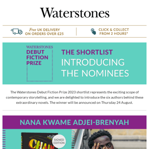 Waterstones Debut Fiction Prize Nominees