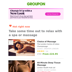 Have some me-time... Self-care is easy with Groupon.
