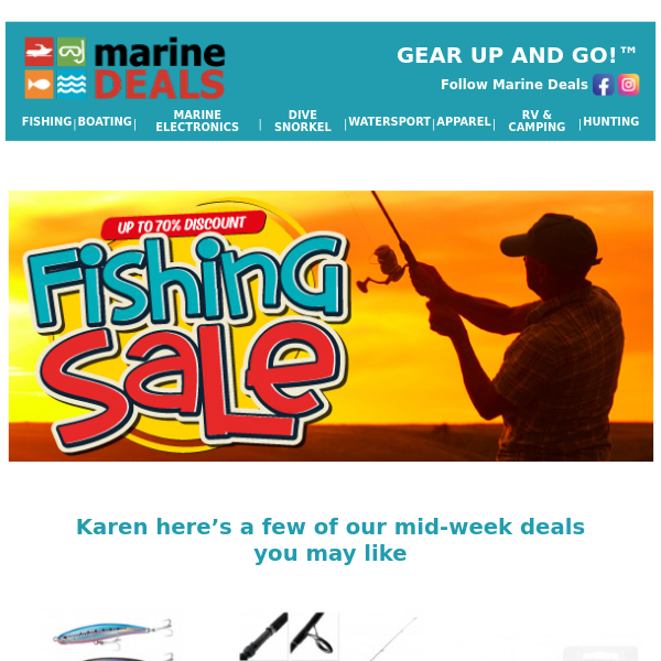 Rise and shine, it's fishing time! Fishing Sale - Marine Deals