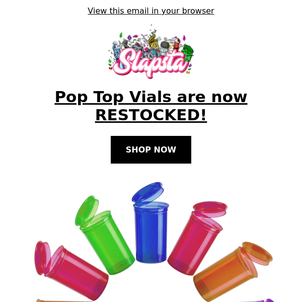 Pop Top Vials are BACK!