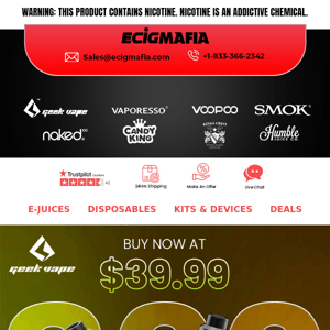 Geekvape Aegis X - $39.99 Only | Smok Novo 2 - $11.95 | Smok Thallo Kit - $19.99 Only , Limited Stocks