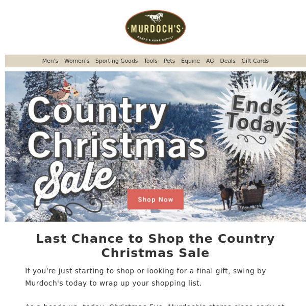 FINAL DAYS of the Country Christmas Sale!