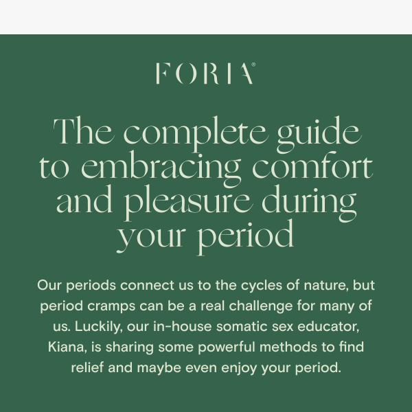 Discover Natural Remedies for Cramps with FORIA's Special Kit