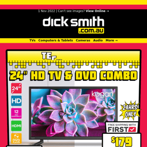 Tech Tuesday: 24" DVD Combo 12V TV $179 - Hurry 24HRs Only!