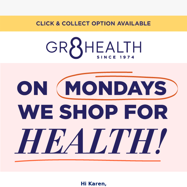 👉 On Mondays we shop for Health!