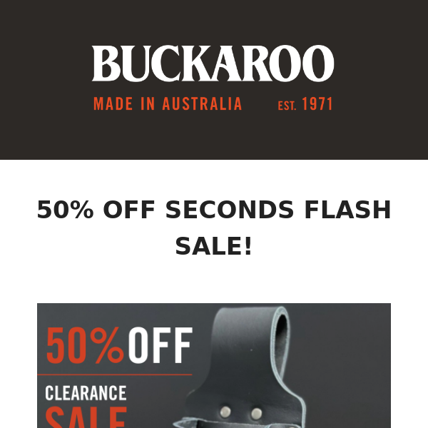 50% Off Seconds Flash Sale!