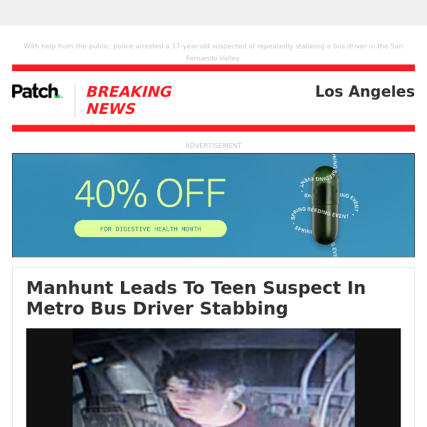 Manhunt Leads To Teen Suspect In Metro Bus Driver Stabbing – Thu 04:02:43PM