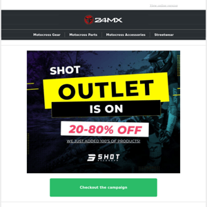 💥 Outlet deals - Up to 80% off on SHOT !