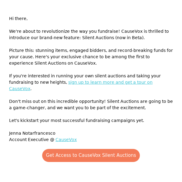 there, did you know CauseVox is launching Silent Auctions?