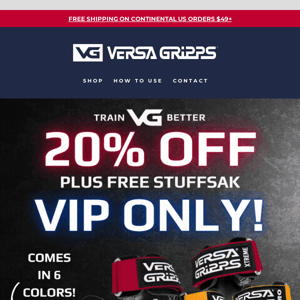 Your VIP Exclusive: 20% Off + A Free StuffSak! 💪🏼