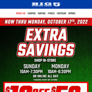 SAVE MORE ⏰ Take $10 Off $50 ⏰ Now Thru Monday Only!