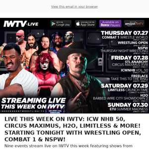 TONIGHT on IWTV - Combat 1, Wrestling Open & NSPW!