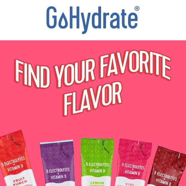 Find Your Favorite GoHydrate Flavor