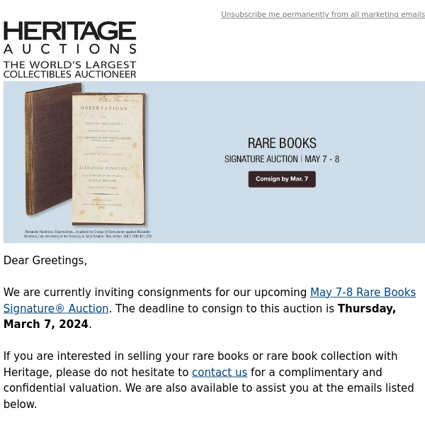 Consign Your Rare Books to Heritage Auctions