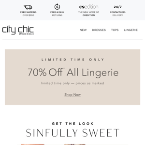 Sinfully Sweet | 70% Off* All Lingerie
