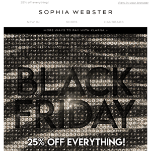 Sophia Webster, the Black Friday sale is live!