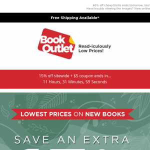 Book Outlet, your exclusive $5 off expires in 24 hours!⏰