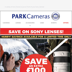 Great options on lenses for your Sony camera, just for you!