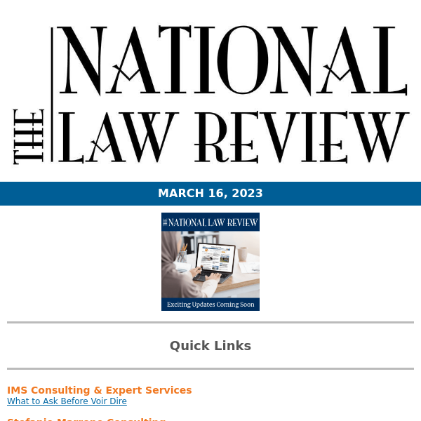 Business of Law News from the National Law Review       　