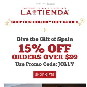 Save 15% Off Gifts from Spain! Shop Our Holiday Gift Guide