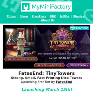 FREE mini dice tower from FatesEnd! 🏰