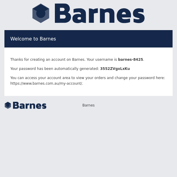 Your Barnes account has been created!