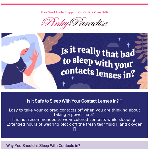 ⚠️ Is It Really That Bad to Sleep 💤 With Your Contact Lenses In? 😴