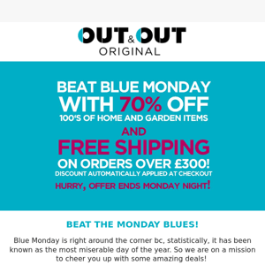 Get FREE shipping this Blue Monday! 💙